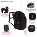 SWISSGEAR Stride ScanSmart Laptop Backpack, Black, Feature Packed for School, Travel, Everyday