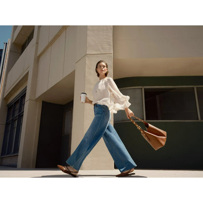 Time and Tru Women's Shively Faux Leather Bucket Handbag, Cognac