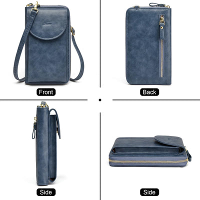 S-ZONE Small Crossbody Bags for Women Cell Phone Purse RFID Blocking Wallet Purses with Credit Card Slots