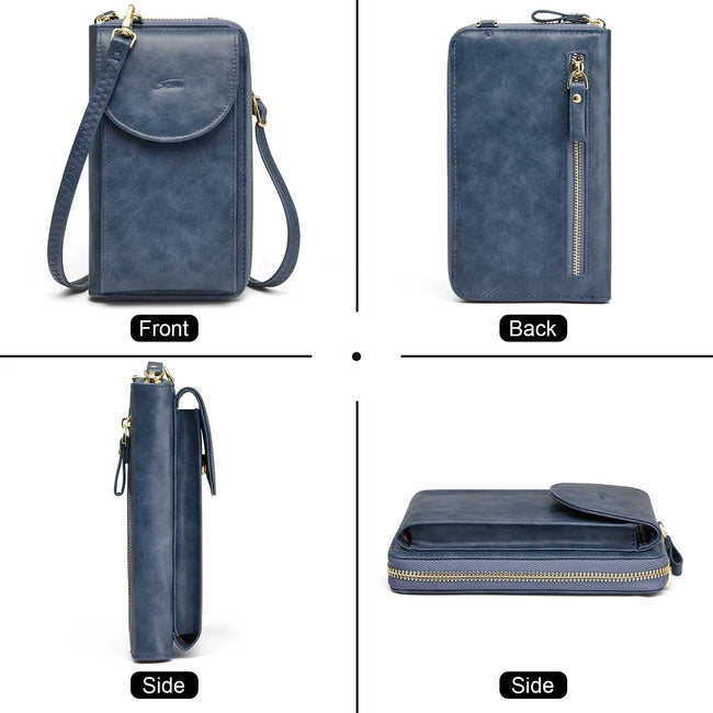 S-ZONE Small Crossbody Bags for Women Cell Phone Purse RFID Blocking Wallet Purses with Credit Card Slots