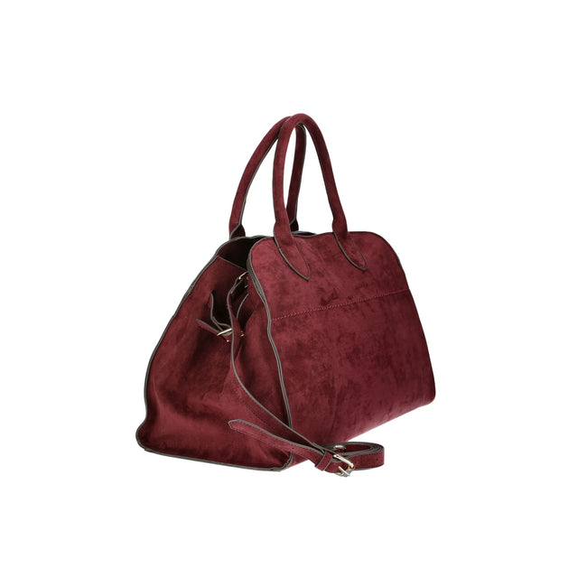 Time and Tru Women's Sage Satchel Soft Faux Suede Tote Bag, Wine