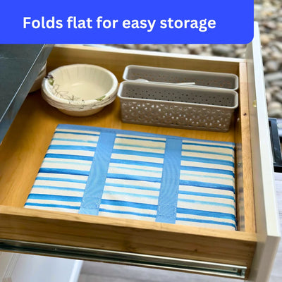 DURASACK® Collapsible Totes, All-Purpose, 13"L x 9.5"W x 11"H, Waves, 3-Pack