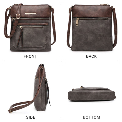 Lightweight Crossbody Bags for Women Shoulder Bag Purse Vegan Leather Soft Travel Handbag with Multi Pockets