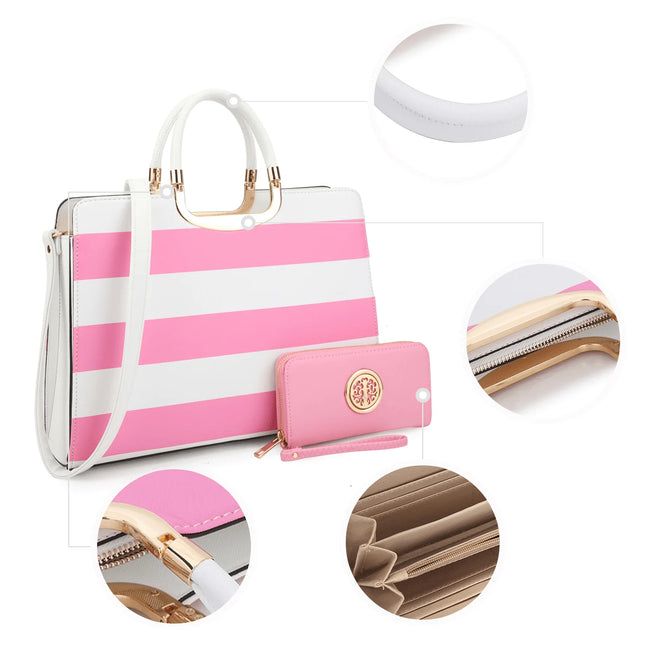 Dasein Women Handbag Top Handle Shoulder Bag Tote Satchel Purse Work Bag with Matching Wallet