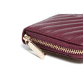 Daisy Rose Quilted Zip Around Wallet and Phone Clutch - RFID Blocking with Card Holder Organizer -PU Vegan Leather - Burgundy