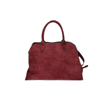 Time and Tru Women's Sage Satchel Soft Faux Suede Tote Bag, Wine