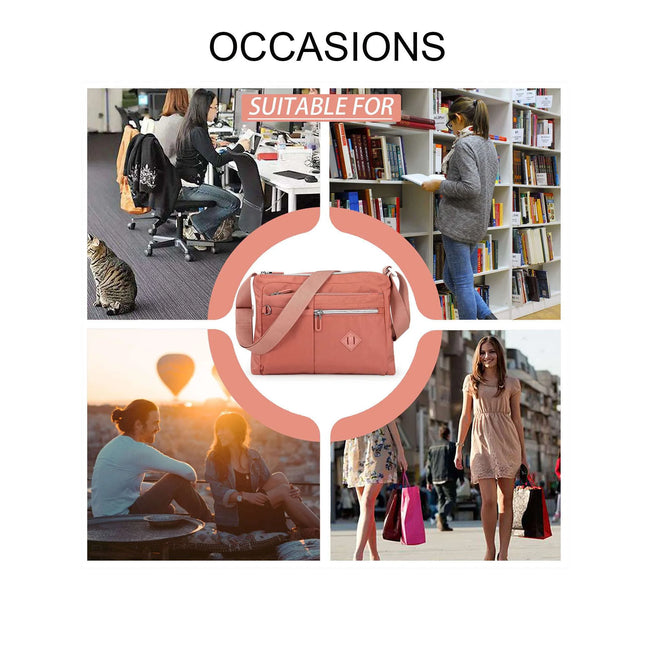 LAVA Women Crossbody Bags Waterproof Nylon Shoulder Purses Messenger Bag for Travel Sports (Black)