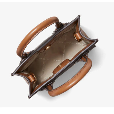 Michael Kors Mercer Extra-Small Logo and Leather Crossbody Bag (6”W X 6.75”H X 2.5”D)