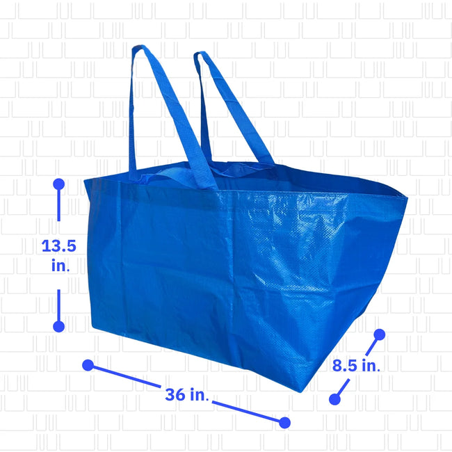 DuraSack Haul-It-All Reusable Shopping Bag, Heavy Duty, 36"L x 8.5"W x 13.5"H, Blue, 2-Pack